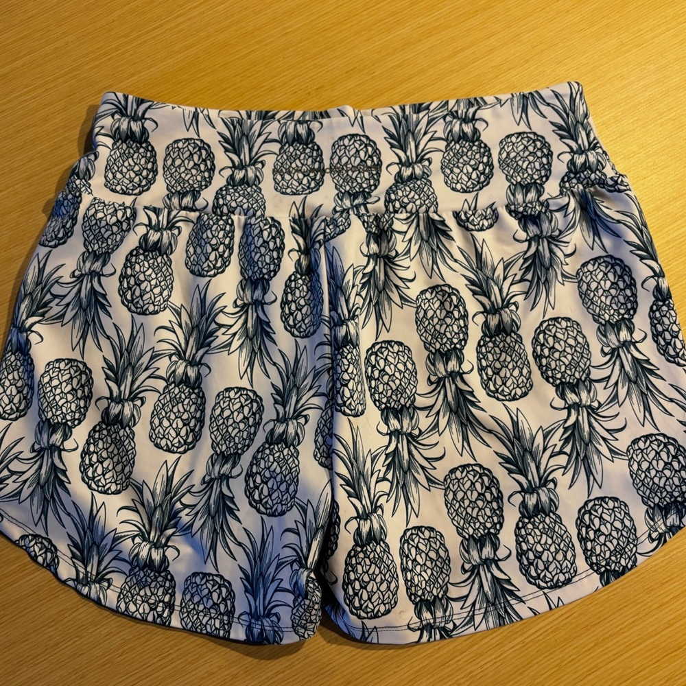 Love Fitness Apparel Pineapple Runner Women’s Athletic Shorts White/Teal Large - Picture 6 of 10